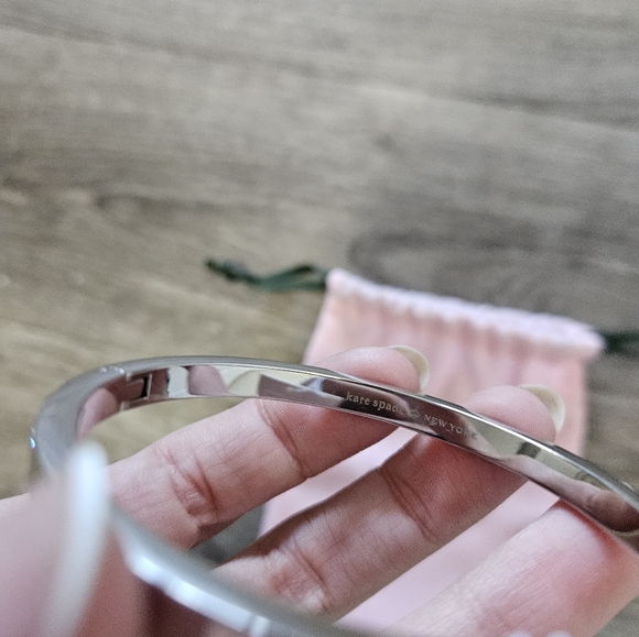 Kate Spade Silver Hinged Bangle - Picture 8 of 11